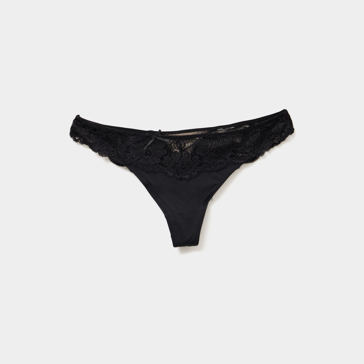 Culotte tanga &agrave; dentelle noir femme