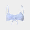 Haut de maillot de bain triangle noeud bleu femme