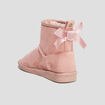 Bottines fourrées noeud effet satin rose fille