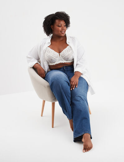 Soutien-gorge embo&icirc;tant dentelle blanc femme grande taille