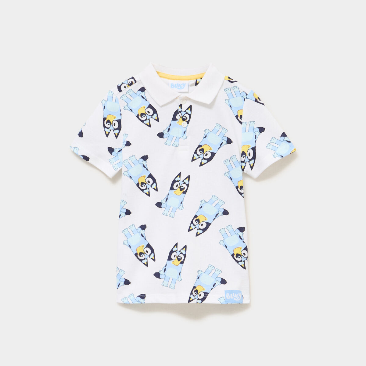 Polo manches courtes coton Bluey blanc gar&ccedil;on