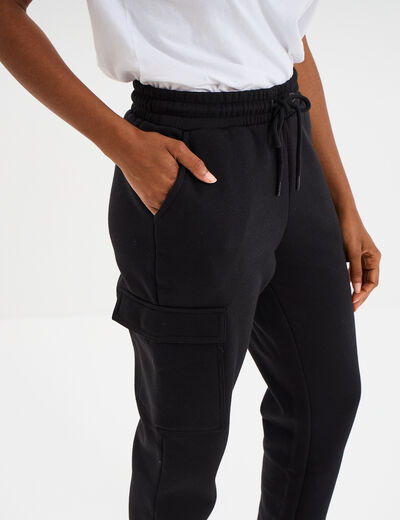 Pantalon de jogging coupe battle noir femme