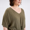 Robe plumetis cordon taille vert kaki femme grande taille