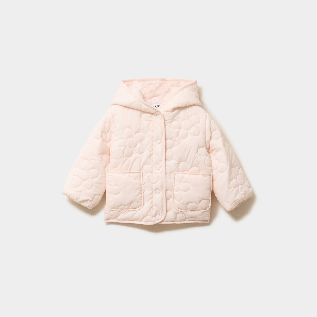 Doudoune matelass&eacute;e &agrave; capuche beige b&eacute;b&eacute; fille