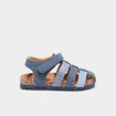Sandales bout ferm&eacute; avec scratchs bleu marine gar&ccedil;on
