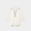 Blouse manches ballons 3/4 ecru femme grande taille