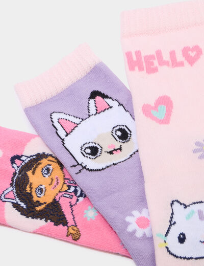 Lot 3 chaussettes Gabby maison magique rose fille