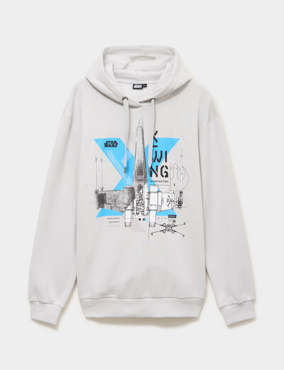 Sweat hoodie molleton Star Wars gris homme