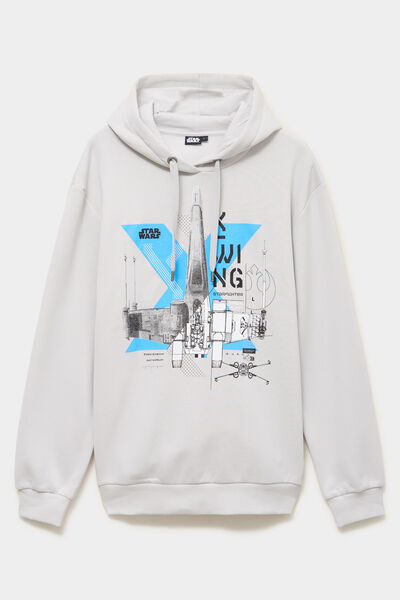Sweat hoodie molleton Star Wars gris homme