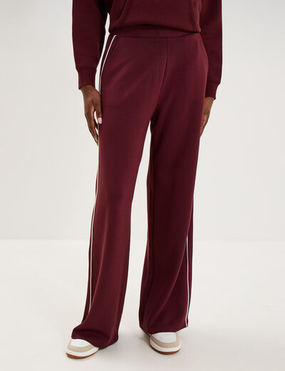 Pantalon de jogging large molletonn&eacute; violet fonc&eacute; femme