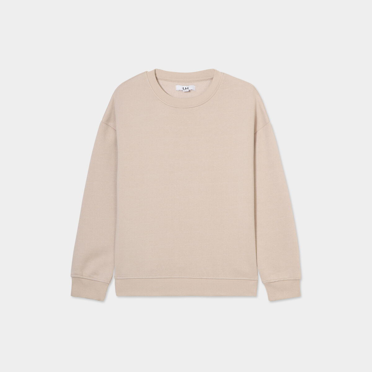 Sweat oversize manches longues col rond gris fonc&eacute; gar&ccedil;on