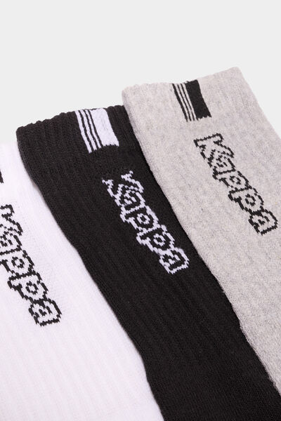 Lot 3 paires chaussettes sport Kappa gris homme