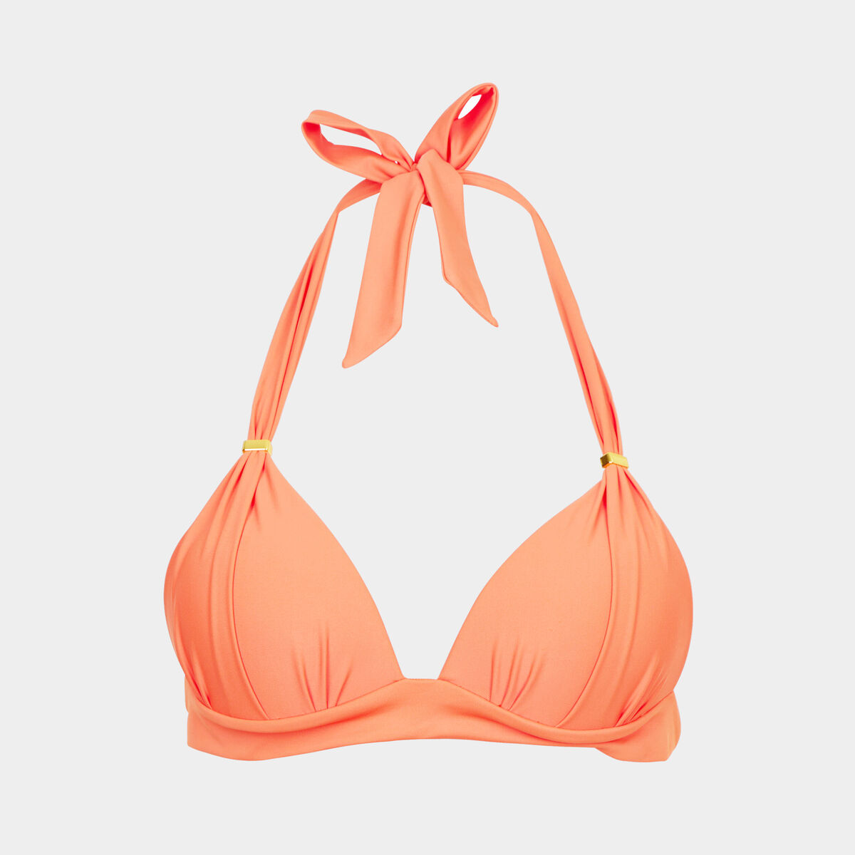 Haut de maillot de bain forme triangle orange femme