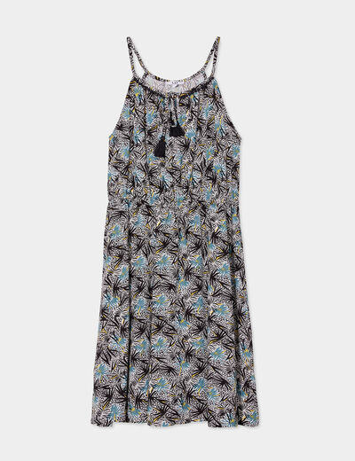 Robe droite à bretelles noir femme