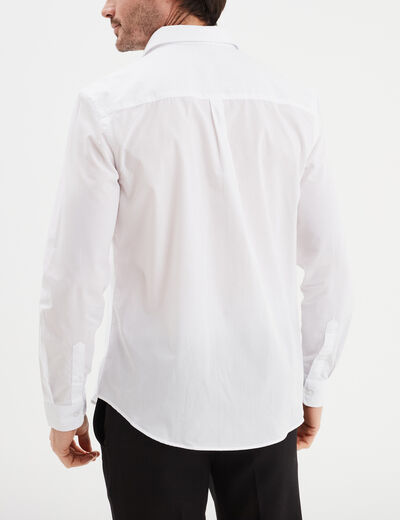 Chemise droite manches longues blanc homme