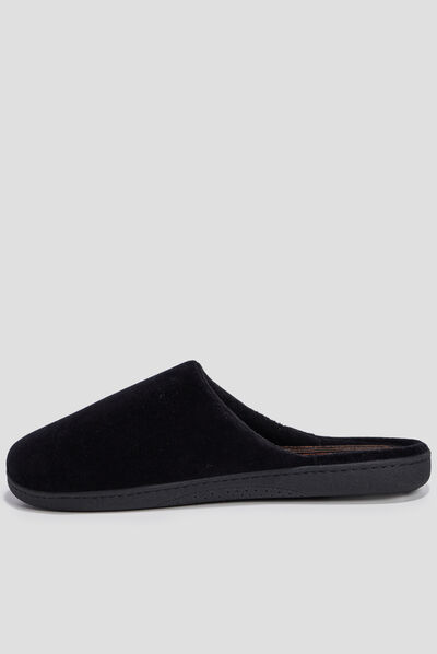 Chaussons mules Isotoner noir homme