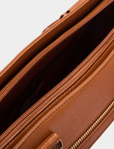 Sac à main avec anse marron cognac femme