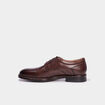 Derbies en cuir &agrave; bout rond marron homme