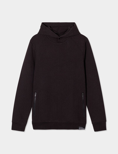 Sweat à capuche hoodie 2 poches zippées noir homme