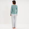 Ensemble pyjama 2 pi&egrave;ces pantalon bleu gris femme