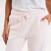 Pantalon jogging droit molleton rose clair femme
