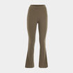 Pantalon flare côtelé vert kaki femme
