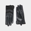 Gants effet simili cuir noir femme