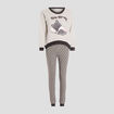 Ensemble pyjama 2 pièces gris clair femme
