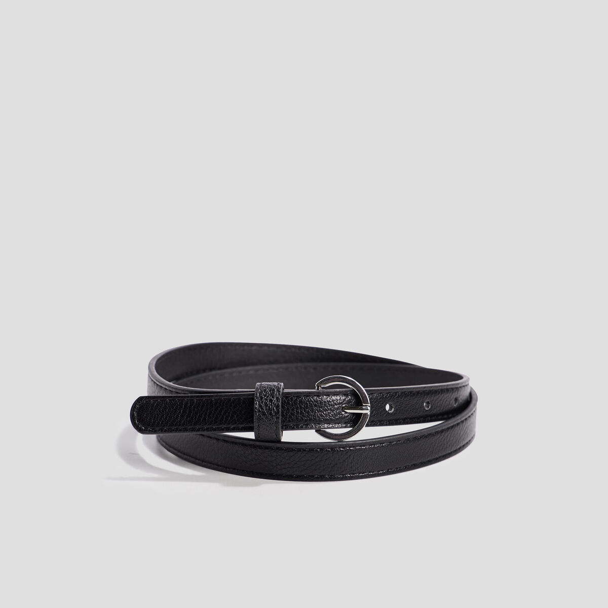 Ceinture avec boucle ronde noir femme