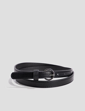 Ceinture avec boucle ronde noir femme