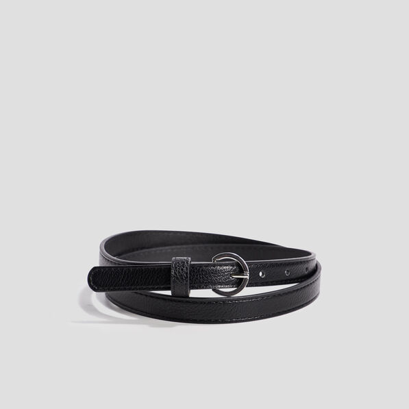 Ceinture avec boucle ronde noir femme