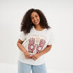T-shirt manches courtes col rond coton blanc femme grande taille
