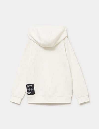 Sweat hoodie poches zipp&eacute;es Kappa blanc gar&ccedil;on