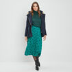 Manteau ample à capuche bleu marine femme