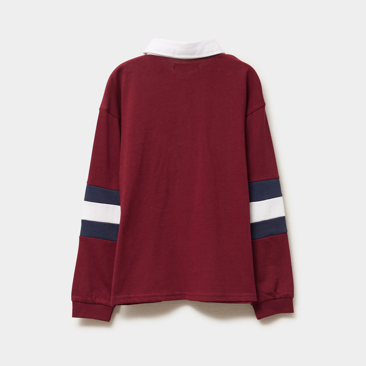 Polo manches longues coton Creeks bordeaux garçon