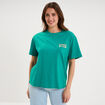 T-shirt droit manches courtes coton vert menthe femme