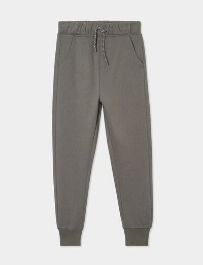 Pantalon de jogging taille élastiquée vert kaki garçon