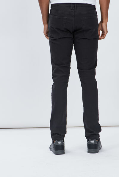 Pantalon droit en coton gris foncé homme