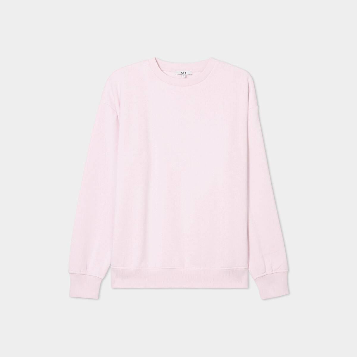 Sweat col rond manches longues rose femme