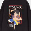 Sweat zippé à capuche One Piece Luffy noir garçon