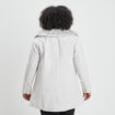 Manteau mi-long col imitation fourrure gris femme grande taille