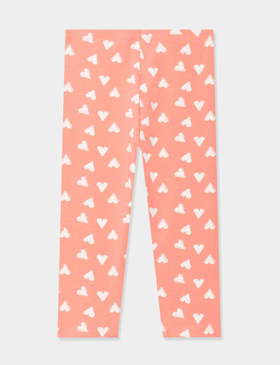 Legging 3/4 élastiqué coton vieux rose fille