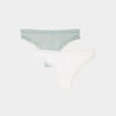 Lot 2 tangas bandes dentelle vert clair femme