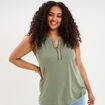 D&eacute;bardeur col tunisien vert kaki femme grande taille