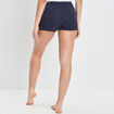 Bas de pyjama short liseré dentelle bleu marine femme