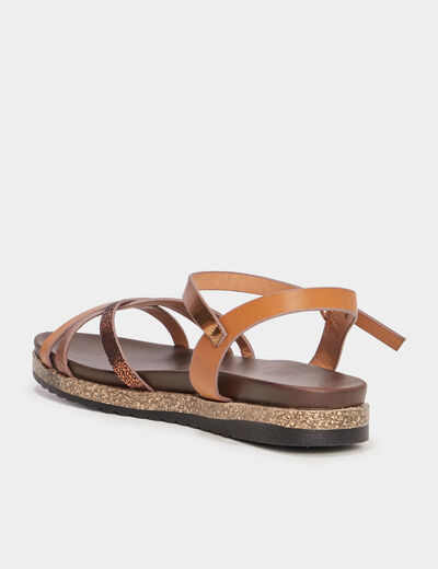 Sandales plates LH marron femme