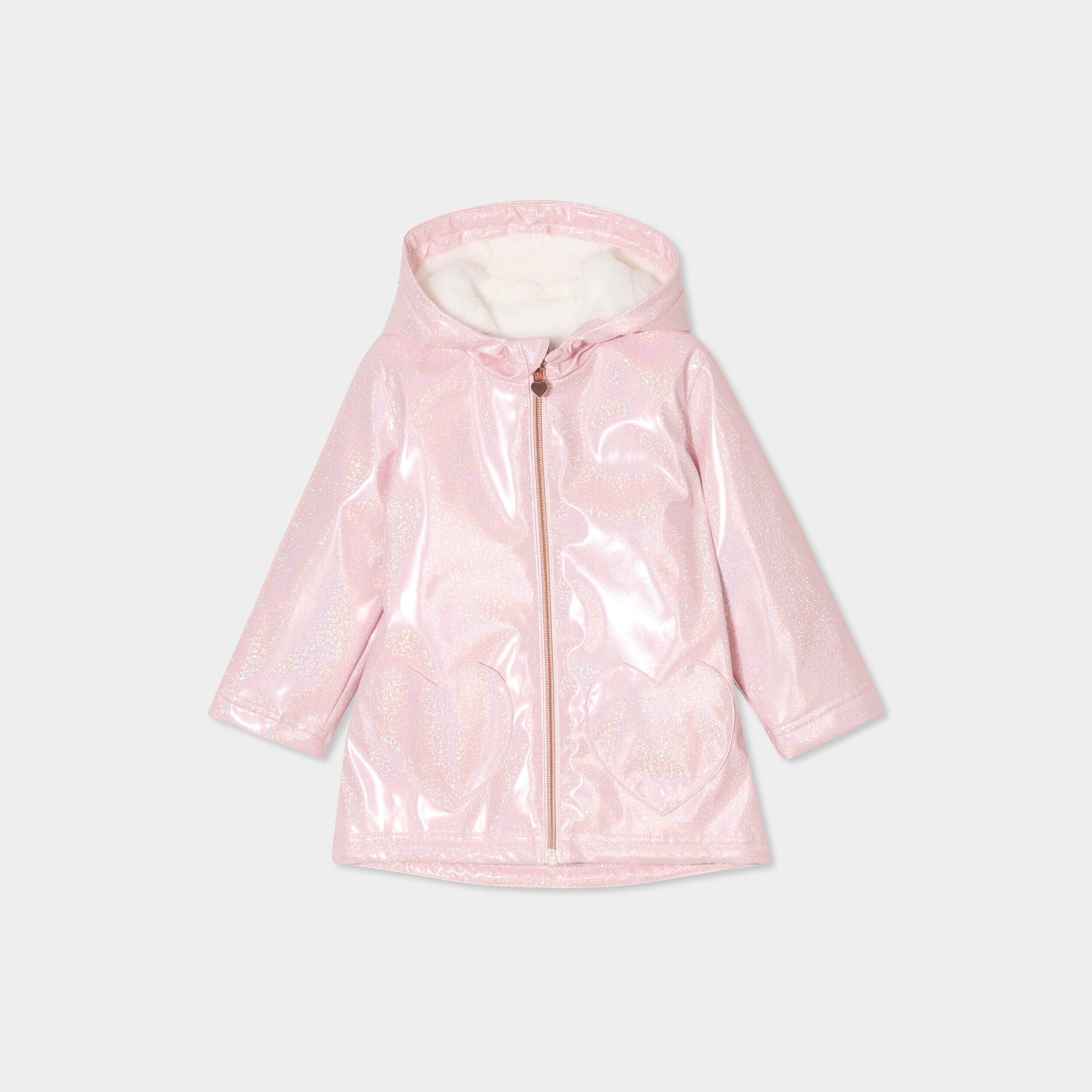 Coupe-vent imperméable à paillettes rose clair bébé fille LH