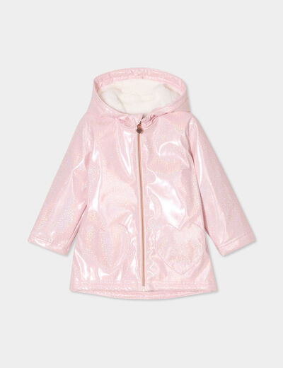 Coupe-vent imperméable à paillettes rose clair bébé fille