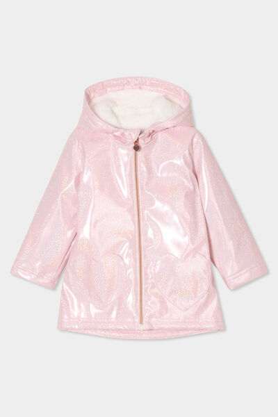 Coupe-vent imperm&eacute;able &agrave; paillettes rose clair b&eacute;b&eacute; fille