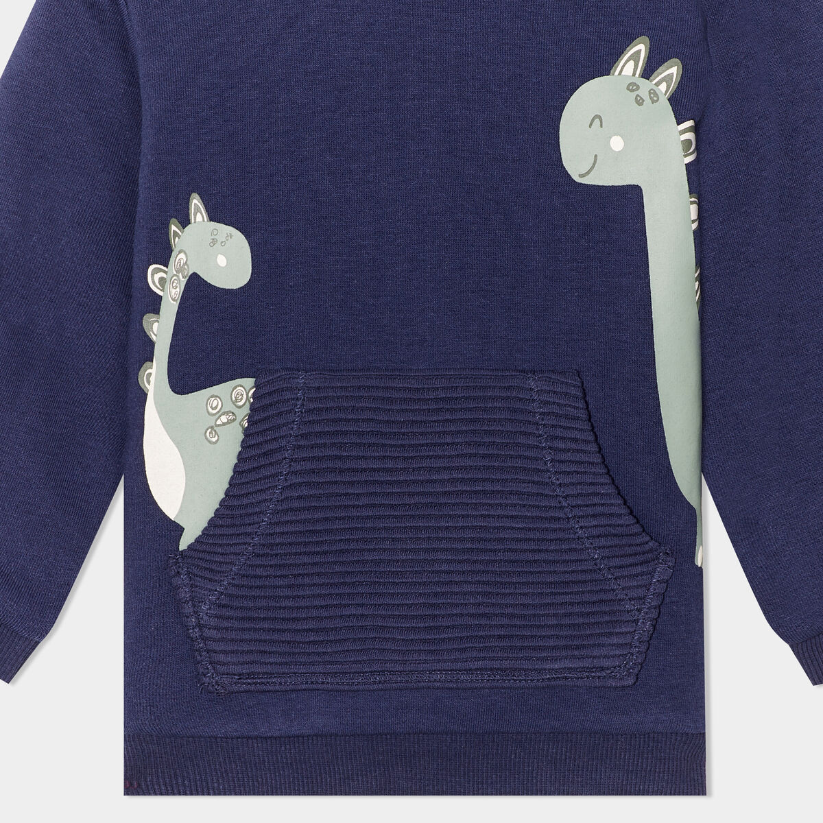 Sweat poche ventrale manches longues bleu marine bébé garçon